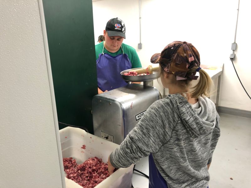 Students making sausage